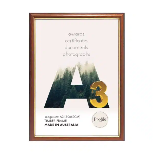Profile - A3 Traditional Walnut Gold Certificate Frame